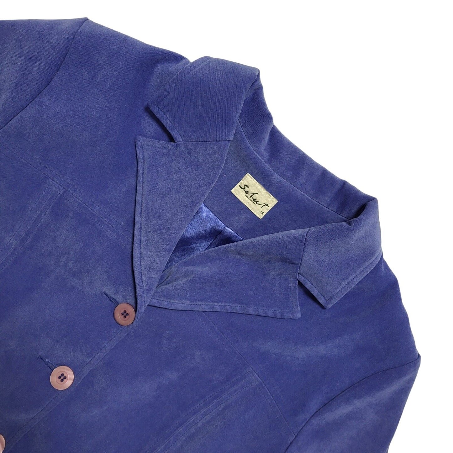 Select Vintage 80's Blue Short Sleeve Shirt Womens UK 14