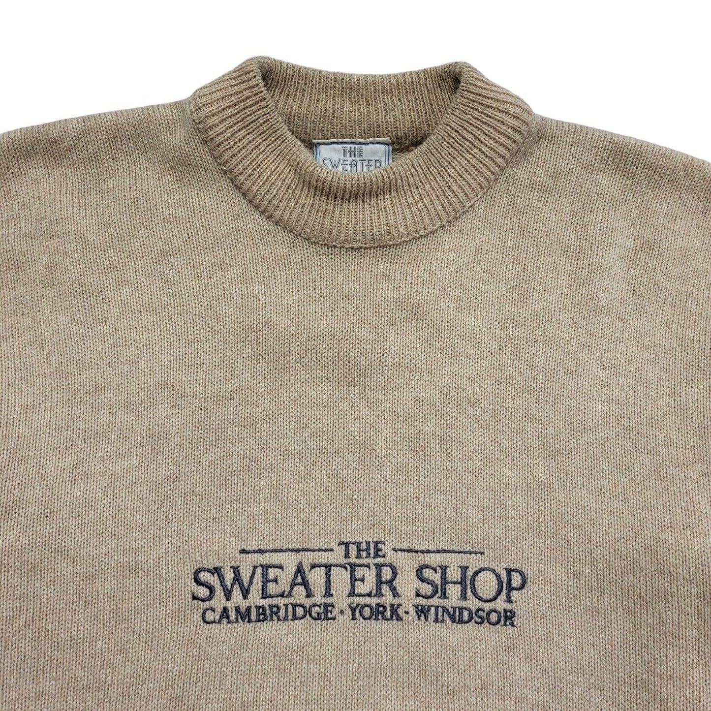 Sweater Shop Vintage 80's Beige Crew Neck Jumper Uk Men's Size XL