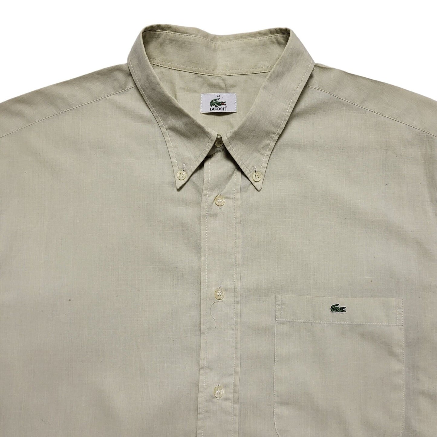 Lacoste Vintage Y2K Green Regular Fit Long Sleeve Shirt Mens UK Size XL