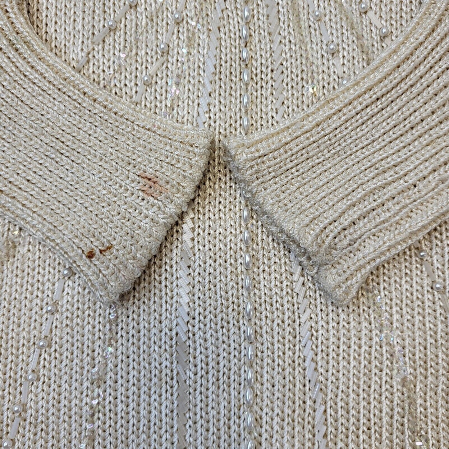 Elizabeth 80s Vintage Beige Wool Jumper Women's Size M Eu 38