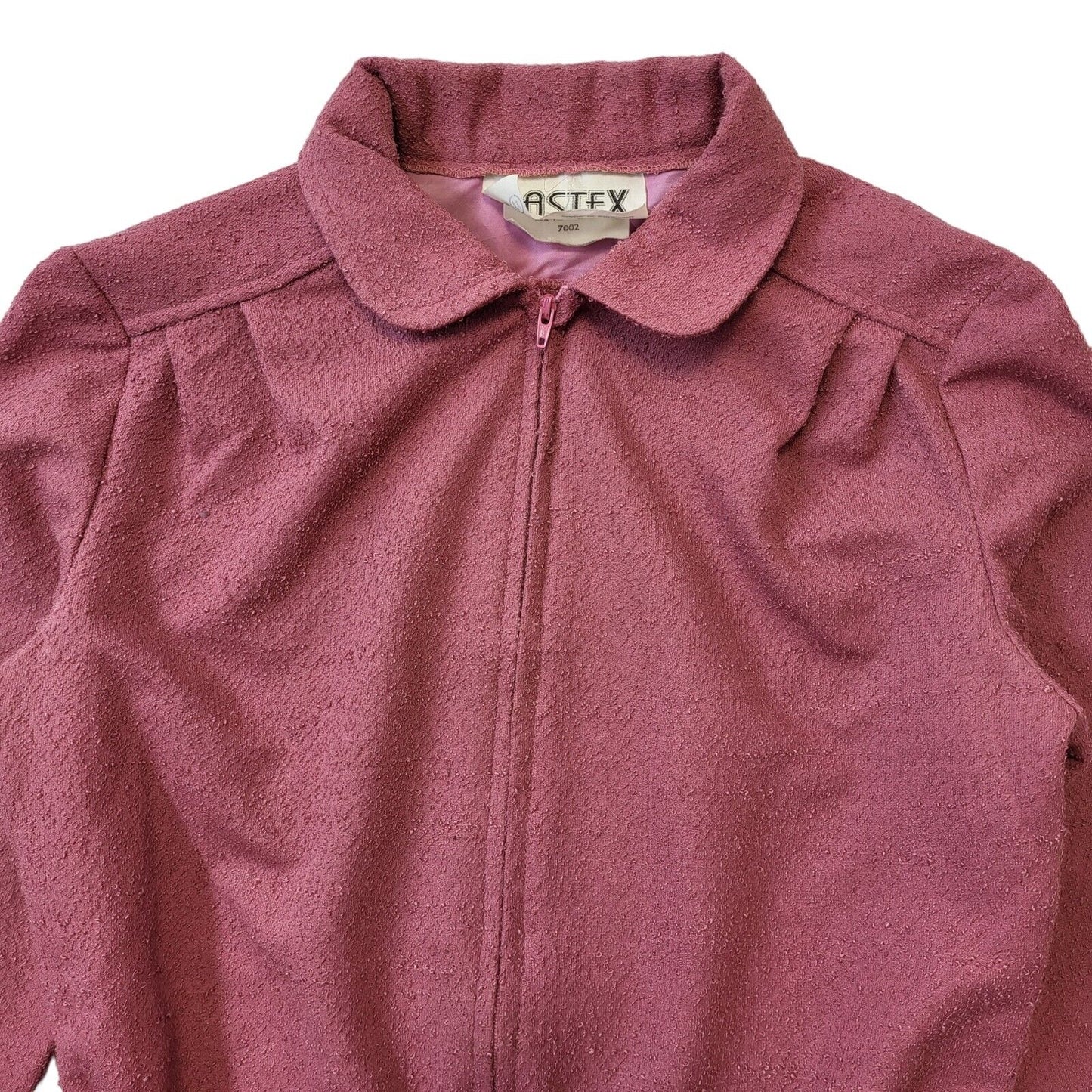 70s Vintage Eastex Pink Long Sleeve Daywear Dress Women's Size 12 Eu 40