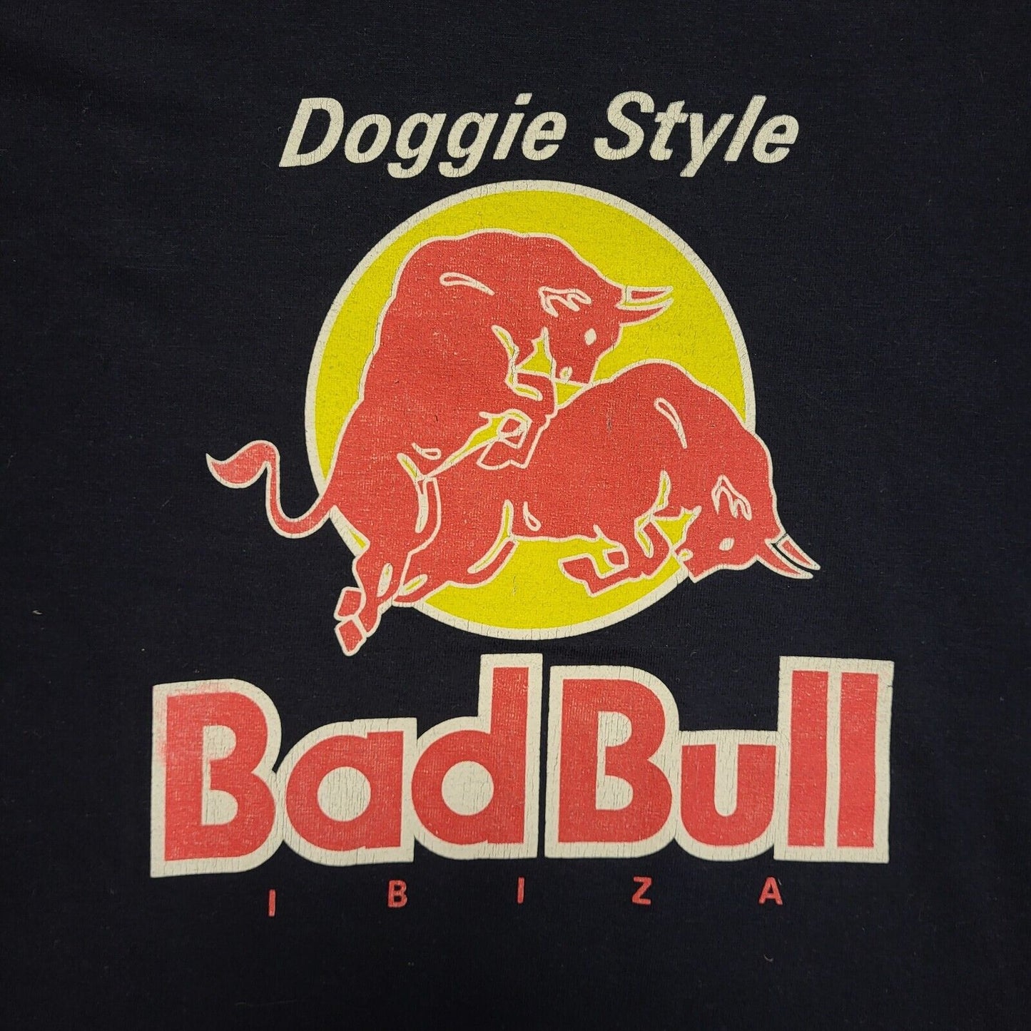 Planet Vintage Y2K Blue Badbull Ibiza Doggie Style Short Sleeve T-Shirt Womens M