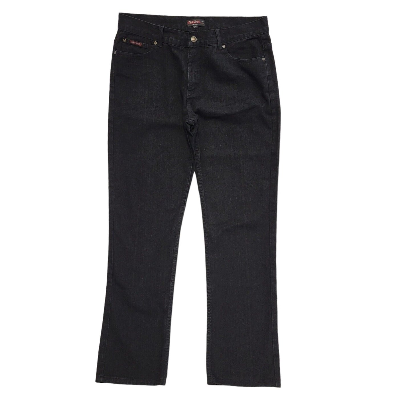 Life Of Glory Black Y2k Straight Denim Jeans Uk Men's Size XL W36 L33