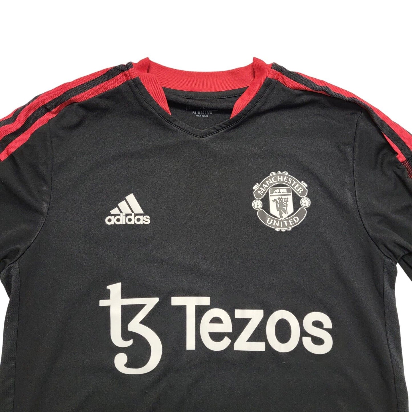 Adidas Manchester Utd Training 2022-23 Black V-Neck T-Shirt Uk Men's Size Small