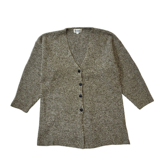 Instyle 90s Vintage Brown Acrylic Button-Up Cardigan Women's Size Free Size