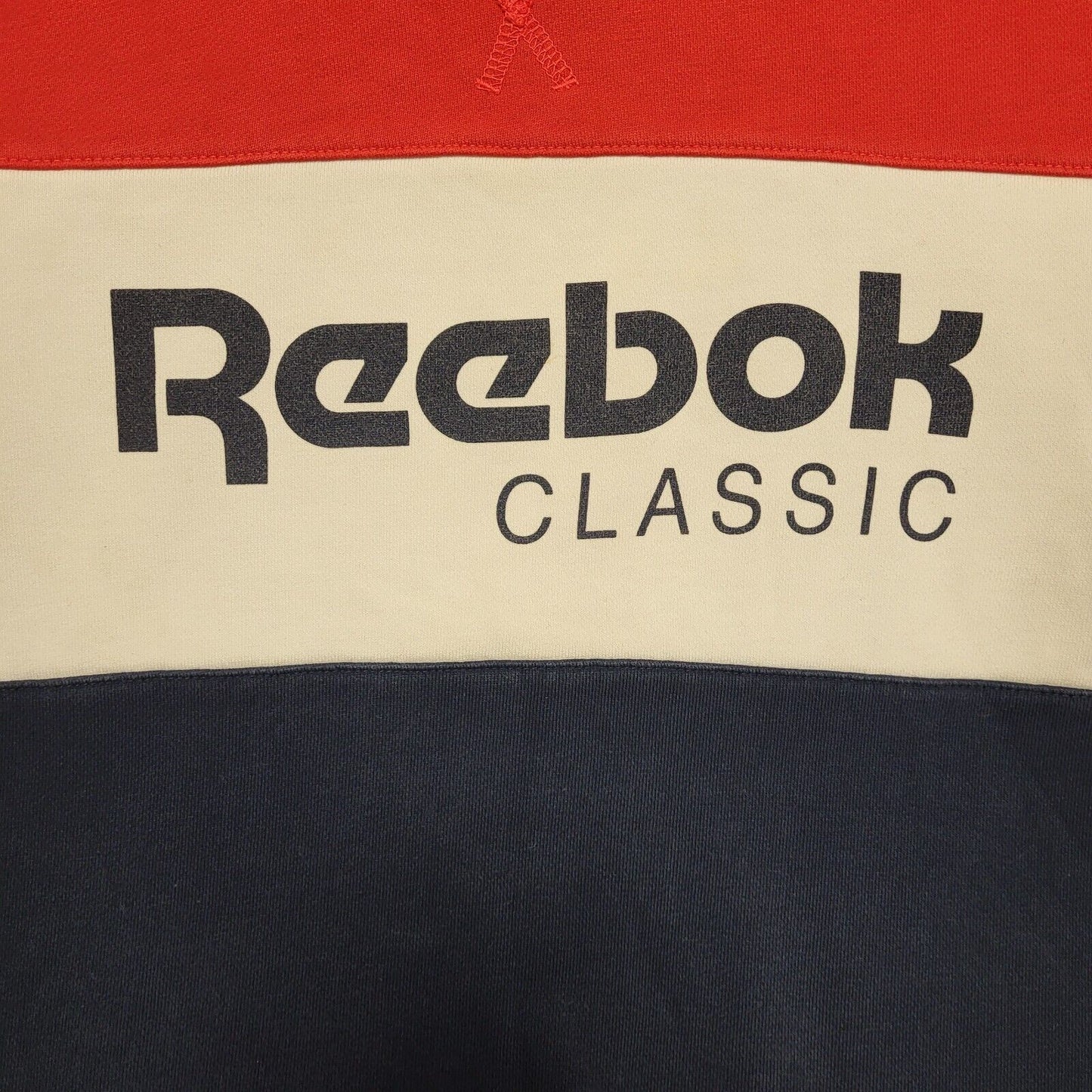 Reebok Classic Red Blue White Y2k Sweatshirt Uk Men's Size Medium
