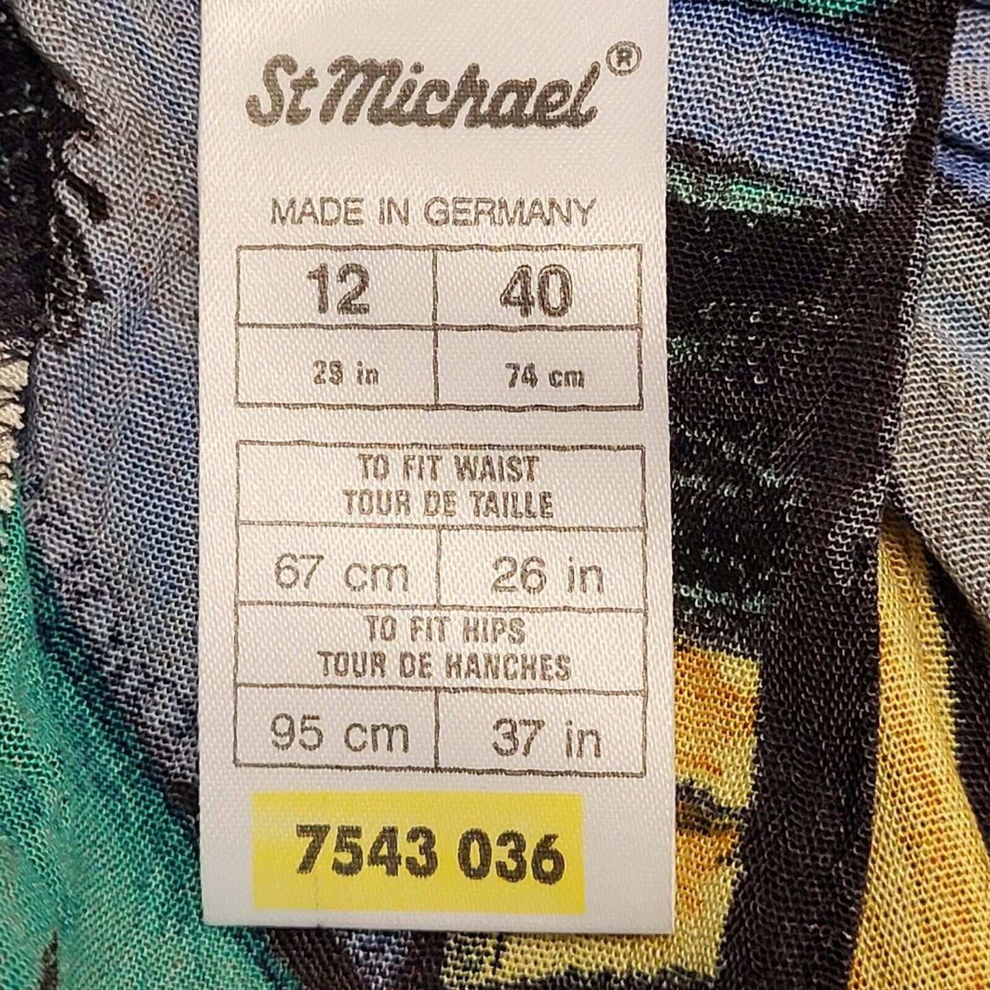 St Michael Vintage 80's Multicoloured Retro Abstract Skirt Womens UK 8 (usa 12)