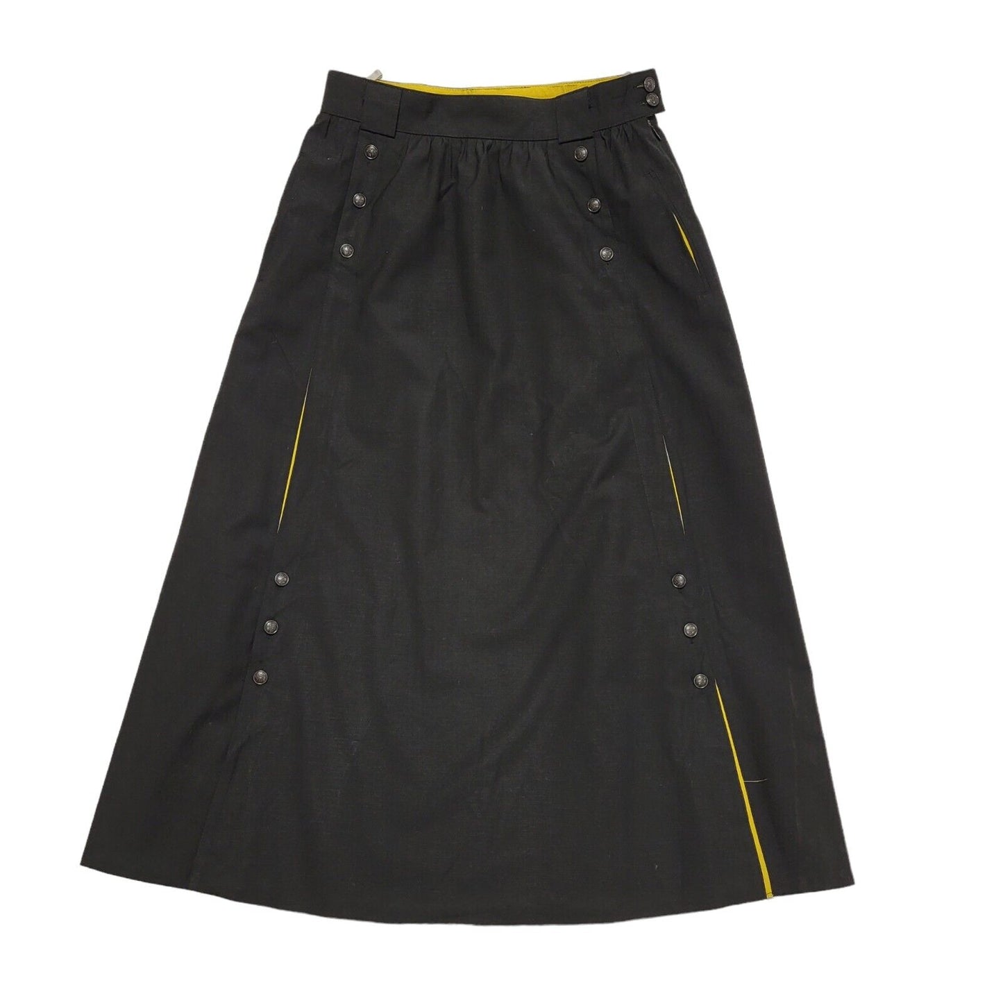 Ravens Black & Yellow 80s Vintage Skirt Uk Women's UK Size 14