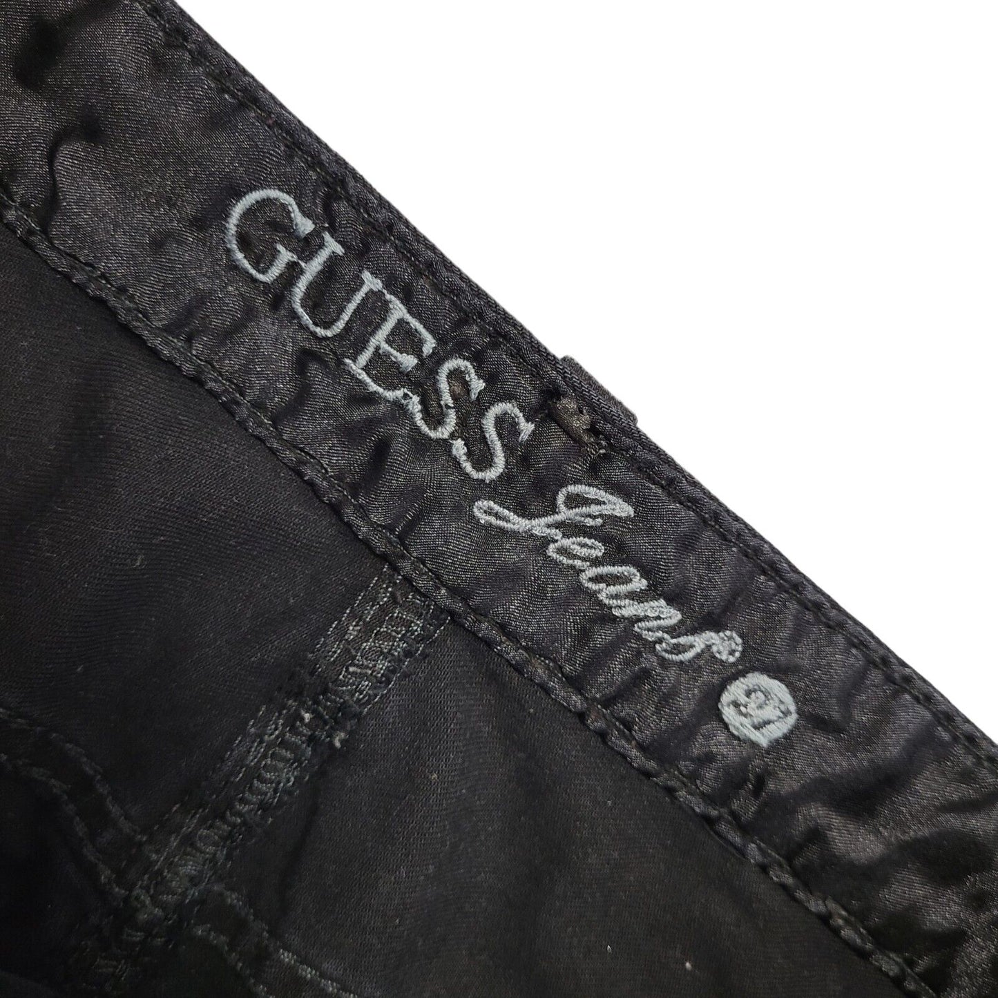Guess Black Denim Mini Skirt Uk Women's Size 12 W30