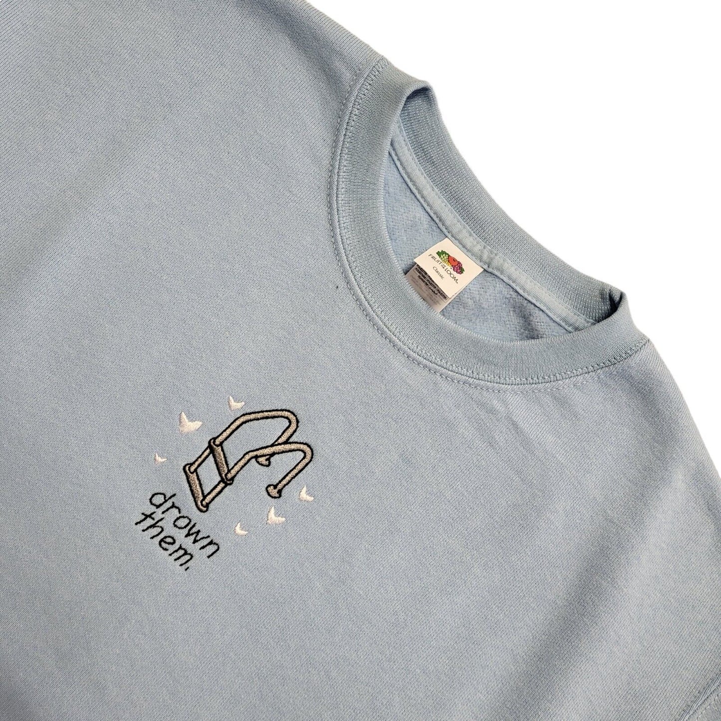 Fruit of The Loom Vintage 90's Blue Drown Them Sweatshirt Womens UK Size M