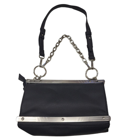 Maniere De Voir Vintage Black Leather Shoulder Bag Uk Women's Size  10" x 6"