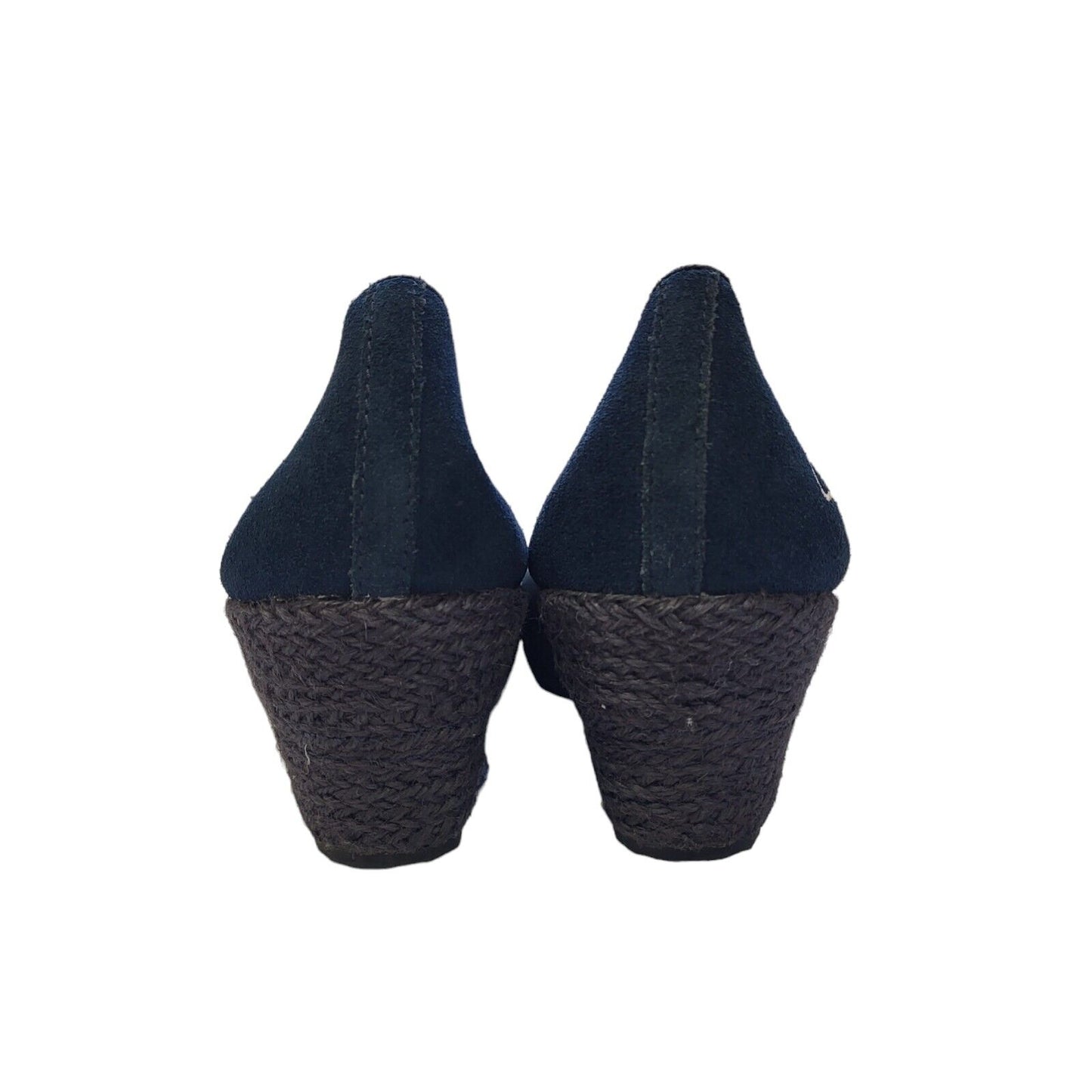 Lacoste Blue Vintage Slip-On Peep Toe Wedge Shoes Uk Women's Size 6