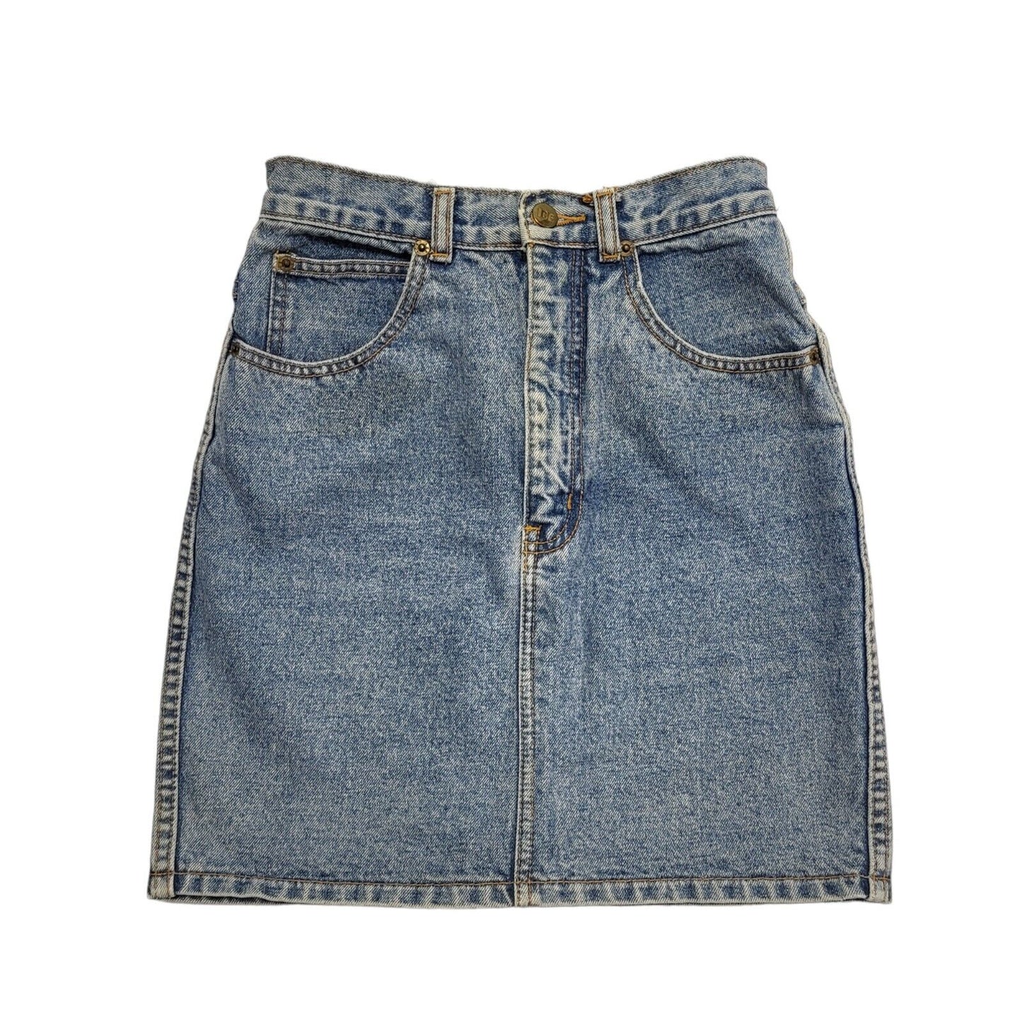 Ice 90s Vintage Blue Acid Wash Denim Mini Skirt Uk Women's Size XS W24