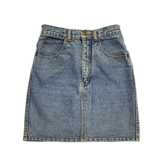 Ice 90s Vintage Blue Acid Wash Denim Mini Skirt Uk Women's Size XS W24