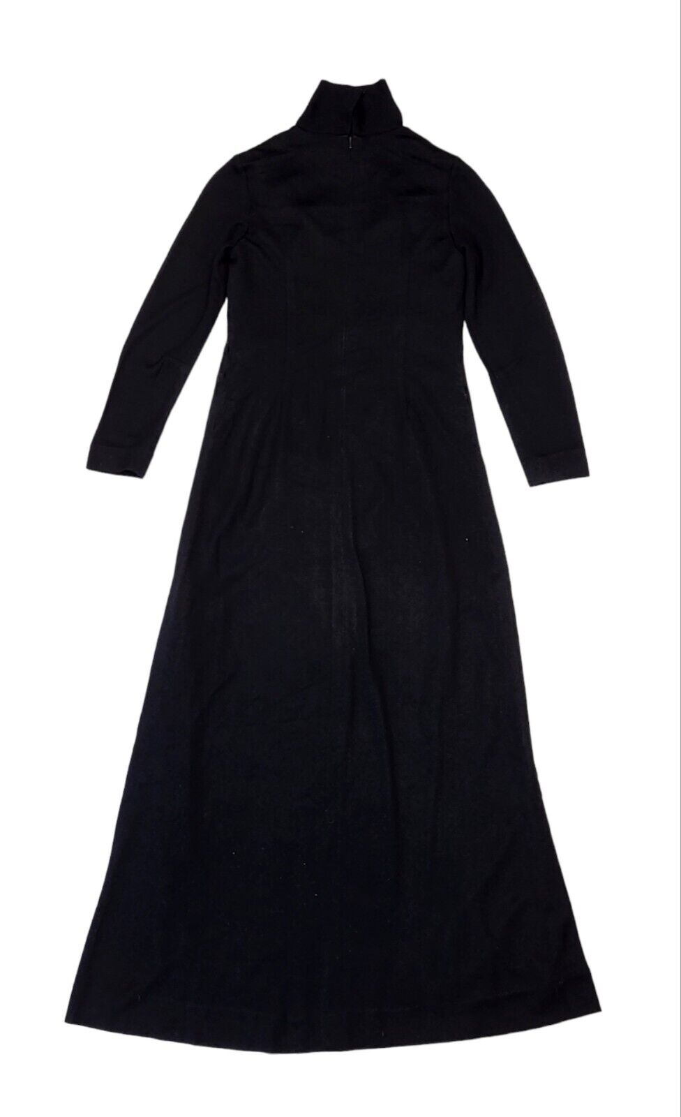 70s Vintage Lerose Black & Brown Long Sleeve Maxi Dress Women's Size 12