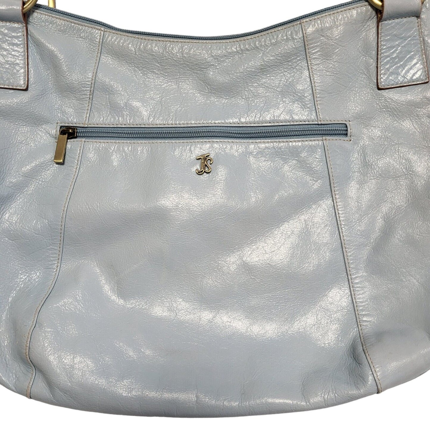 Jane Shilton Blue Leather Shoulder Hand Bag Uk Women's Size 15.5" x 12.5"