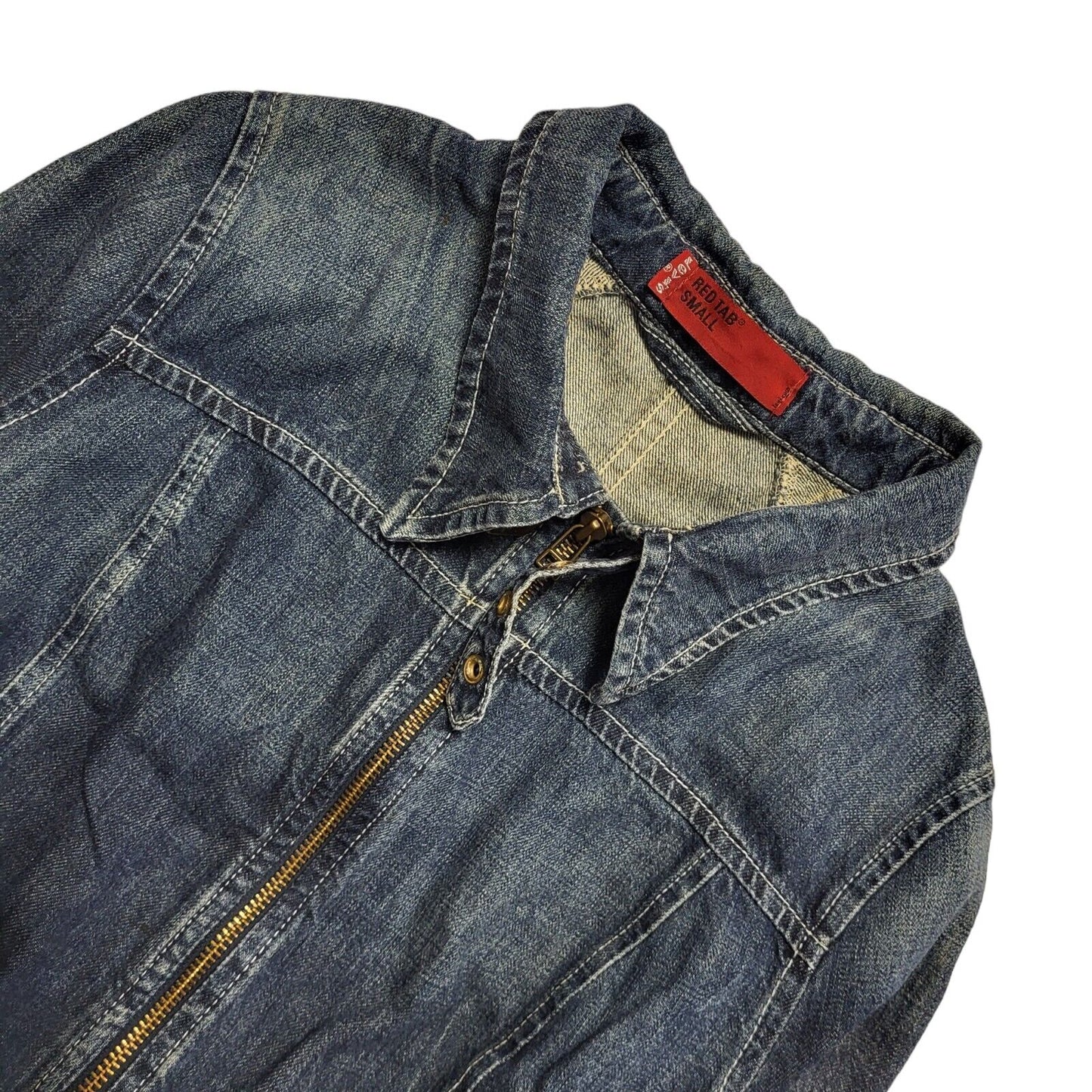 Levi's Red Tab Vintage 90's Blue Denim Zipped Jacket Uk Women's Size Small