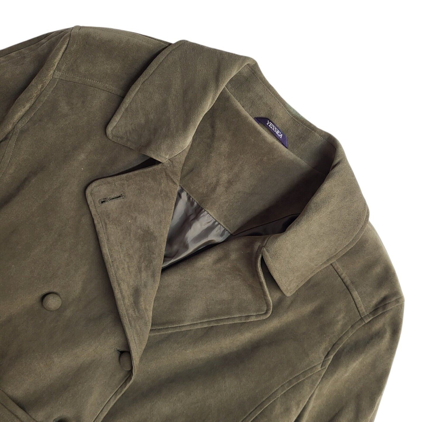 Yessica Vintage 90's Green Button & Belted Coat UK Women's Size 16/18