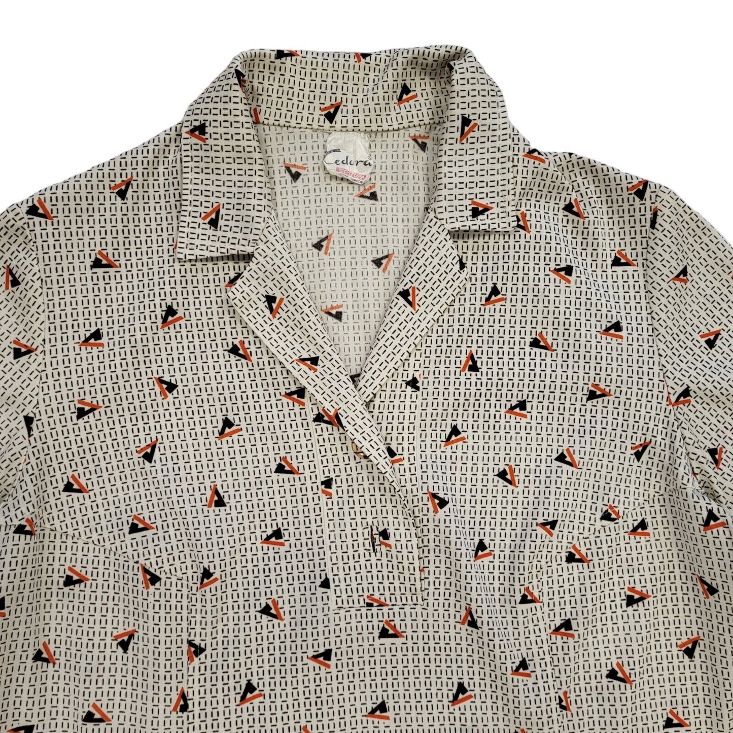 70s Vintage Collared Shift Daywear Dress Women's 16