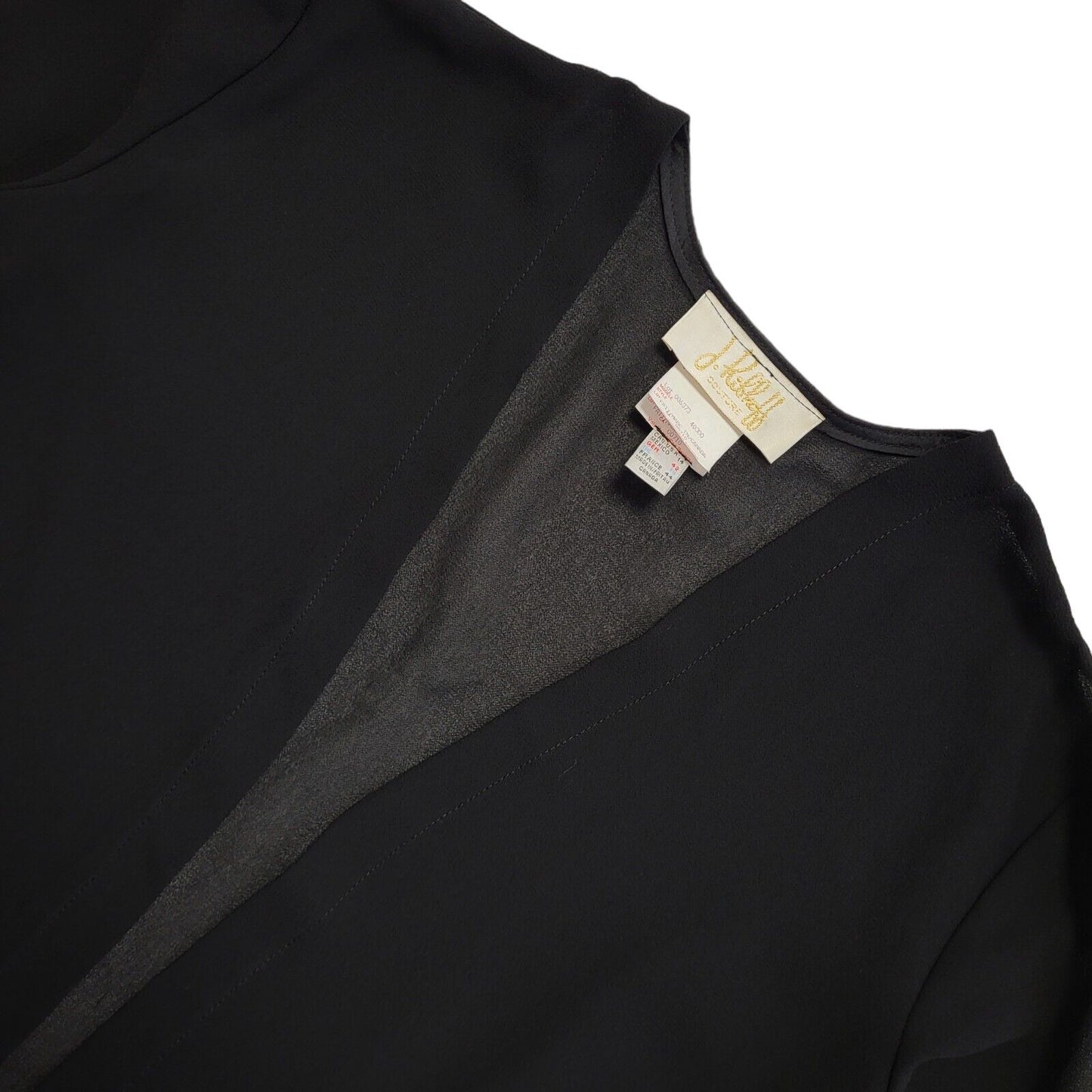 J.Ribboff Y2K Black & White Open Front Sheer Cardigan Womens UK 16
