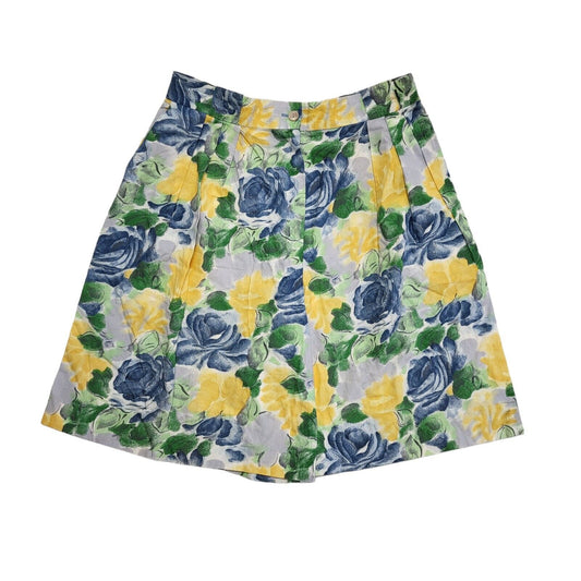 Melvin 90s Vintage Green Yellow Floral Shorts Uk Women's Size 14