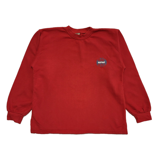 Naf Naf Vintage 90's Red Over-sized Sweatshirt Uk Women's Size M