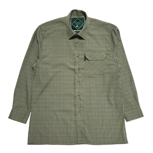 Country Classics Vintage 90's Green Checked Long Sleeve Shirt Mens UK M
