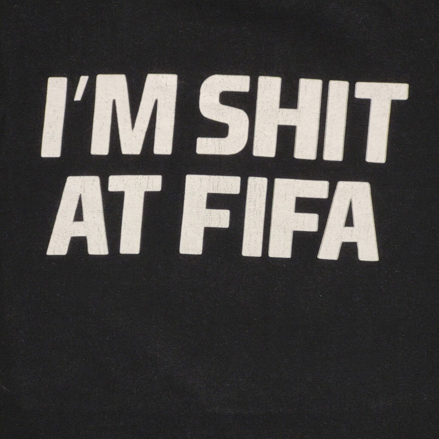 Gildan Football Fifa Black Vintage Y2K  Short Sleeve T-Shirt Uk Men's L