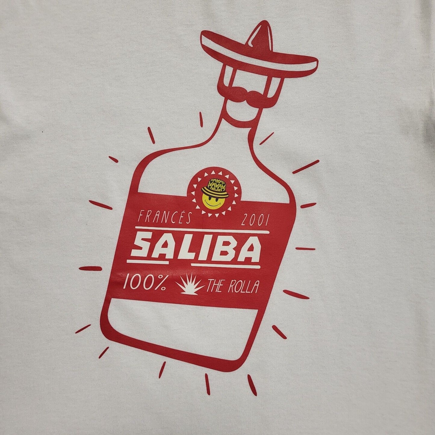 Gildan Vintage Y2K White France 2001 Saliba Short Sleeve T-Shirt Womens UK S