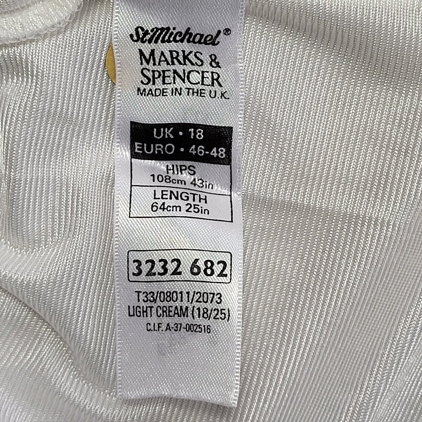 Marks and Spencer Vintage 80's Cream Slip Skirt Womens UK 18 W36