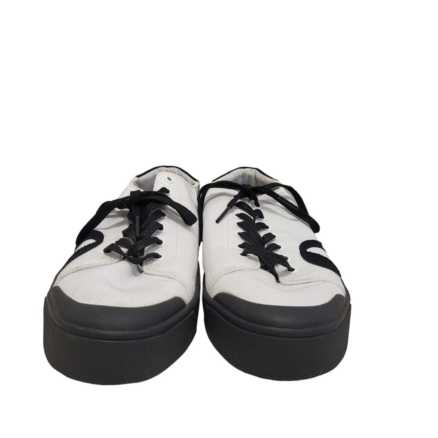 Roscomar White Black Canvas Casual Trainers Men's  Uk Size 8