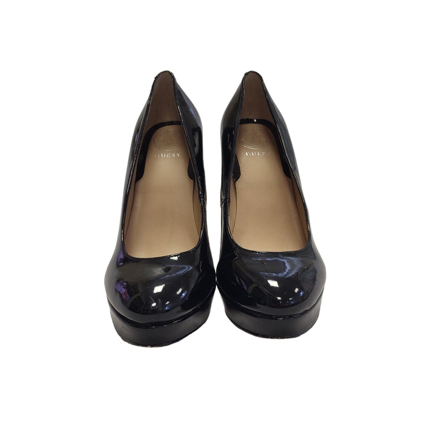 Guess Black Vintage Slip-on Heels Shoes Uk Women's Size 2