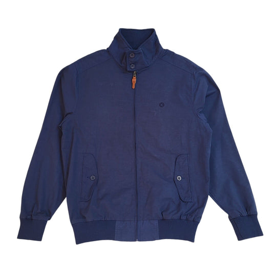 Kickers Vintage 80s Navy Blue Button-Up Bomber Jacket Uk Men's Size Large