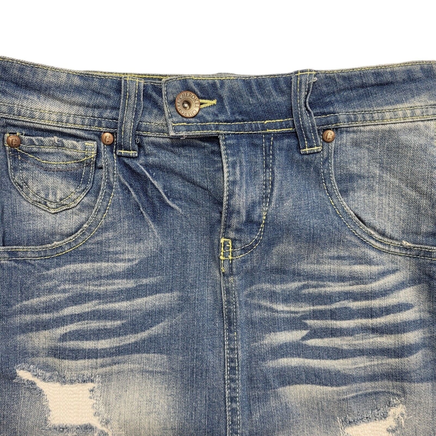 Cherokee Vintage 90's Blue Knee Length Denim Skirt Women's UK 8-10 W27 (USA 6)