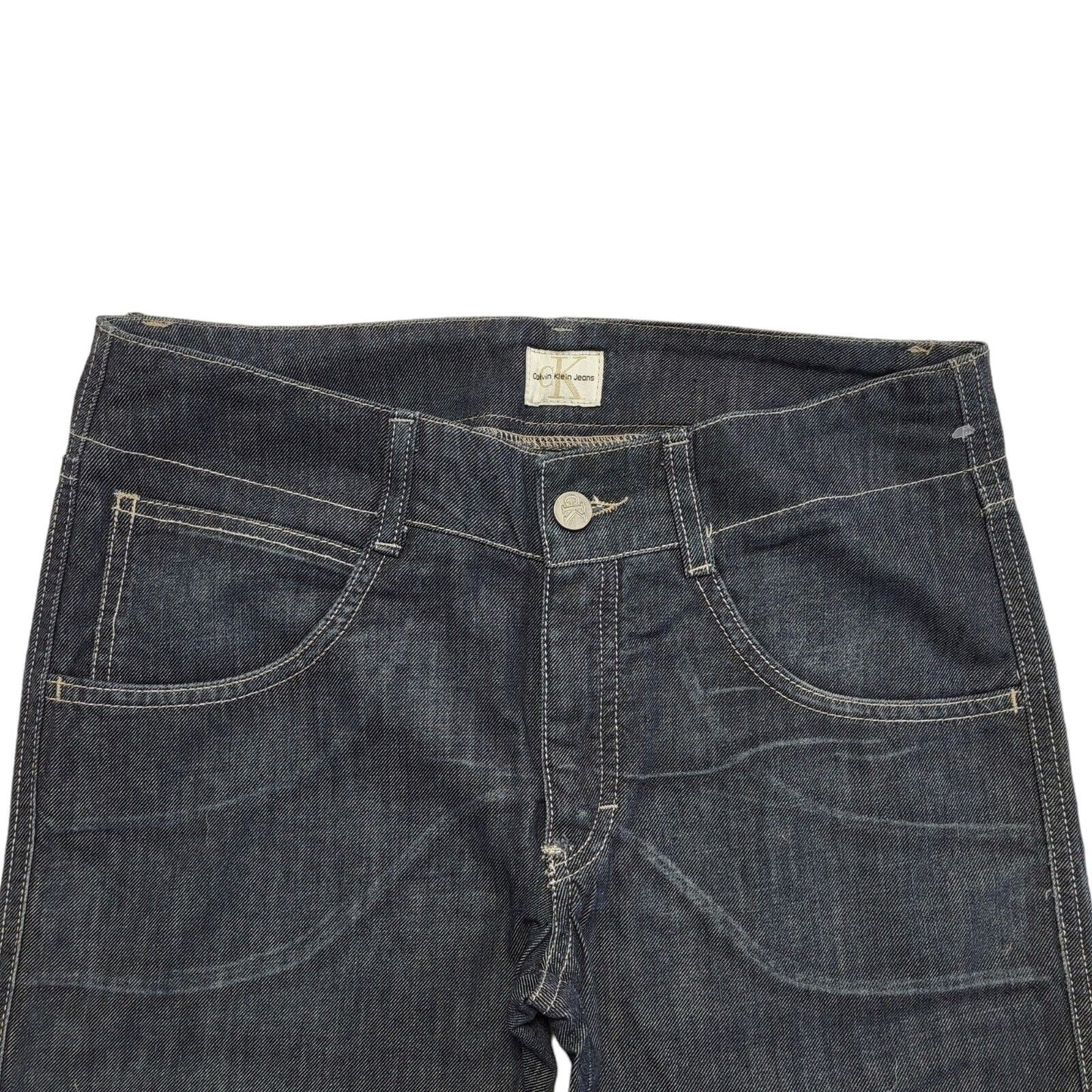 Calvin Klein 90s Vintage Dark Blue Straight Denim Jeans Uk Women's 8 W27 L26