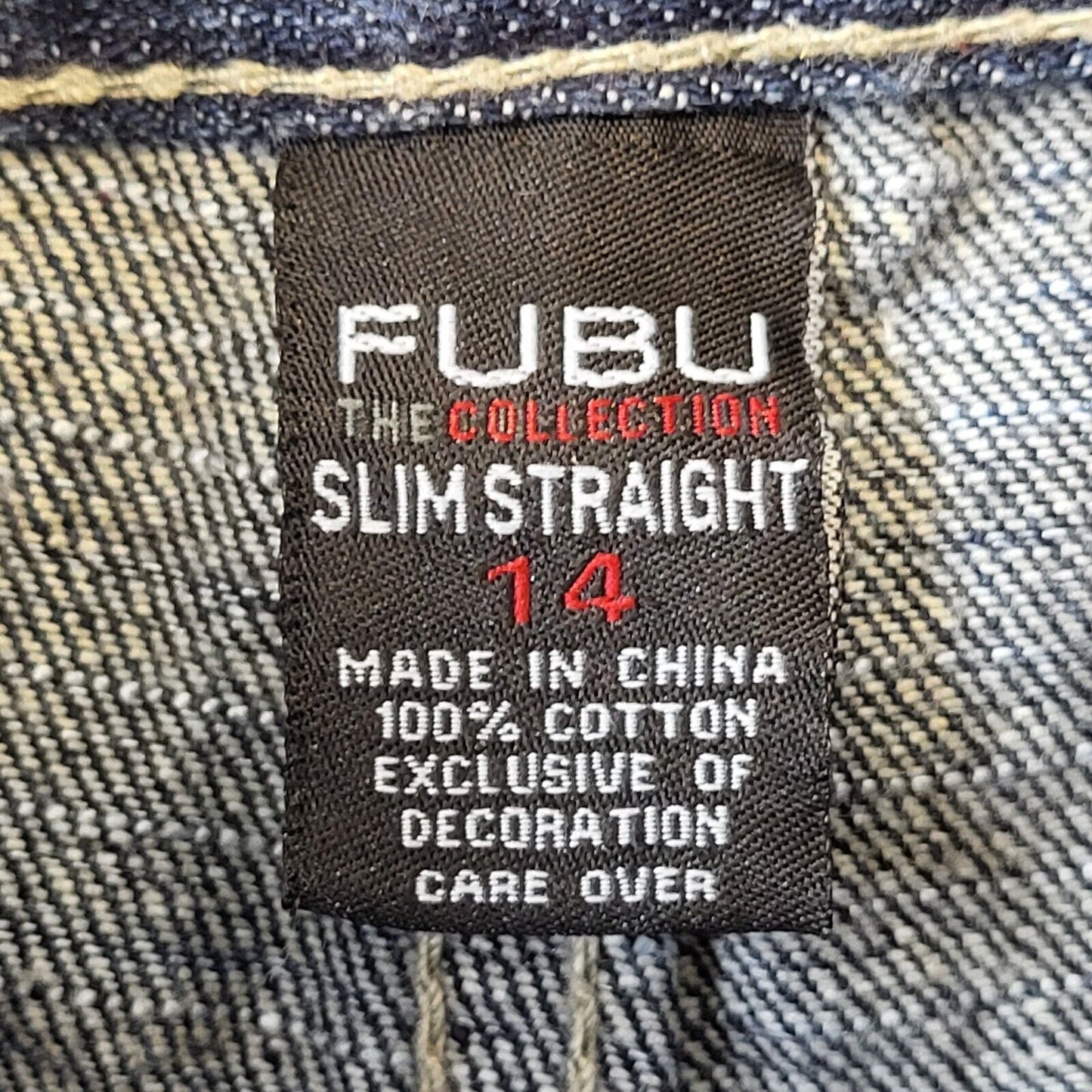 FUBU Jeans Y2k Vintage Blue Straight Denim Jeans UK 8 W26 L28