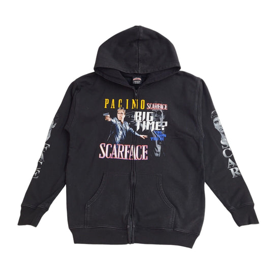 Rock@Tees Black Scarface Pacino Full Zip Black Hoodie Men's UK Size XL