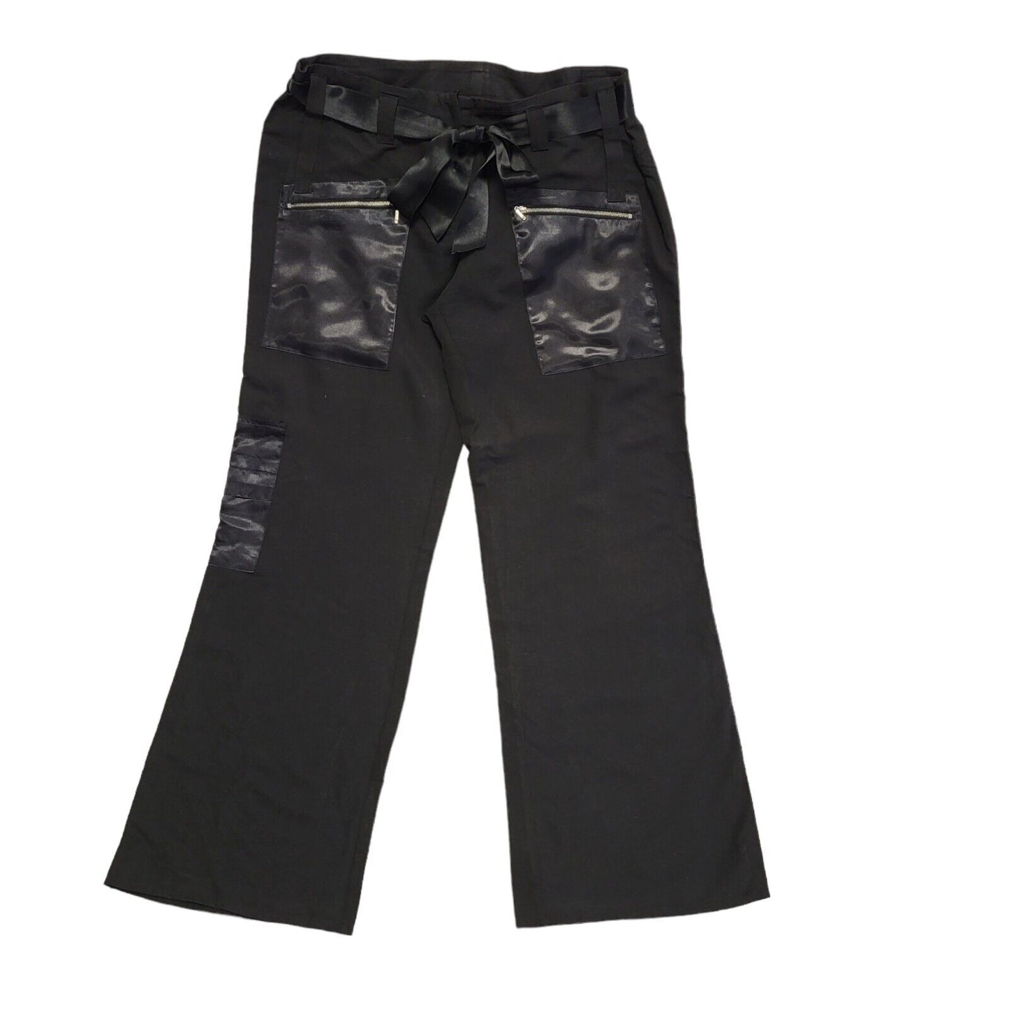 New Look Vintage Y2k Black Flared Leg Trousers Uk Women's Size 14 W32 L31