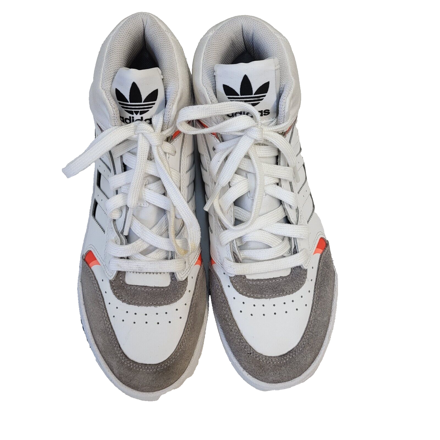 Adidas White & Grey Lace-up Sports Hi-top Trainers Uk Women's Size 5.5