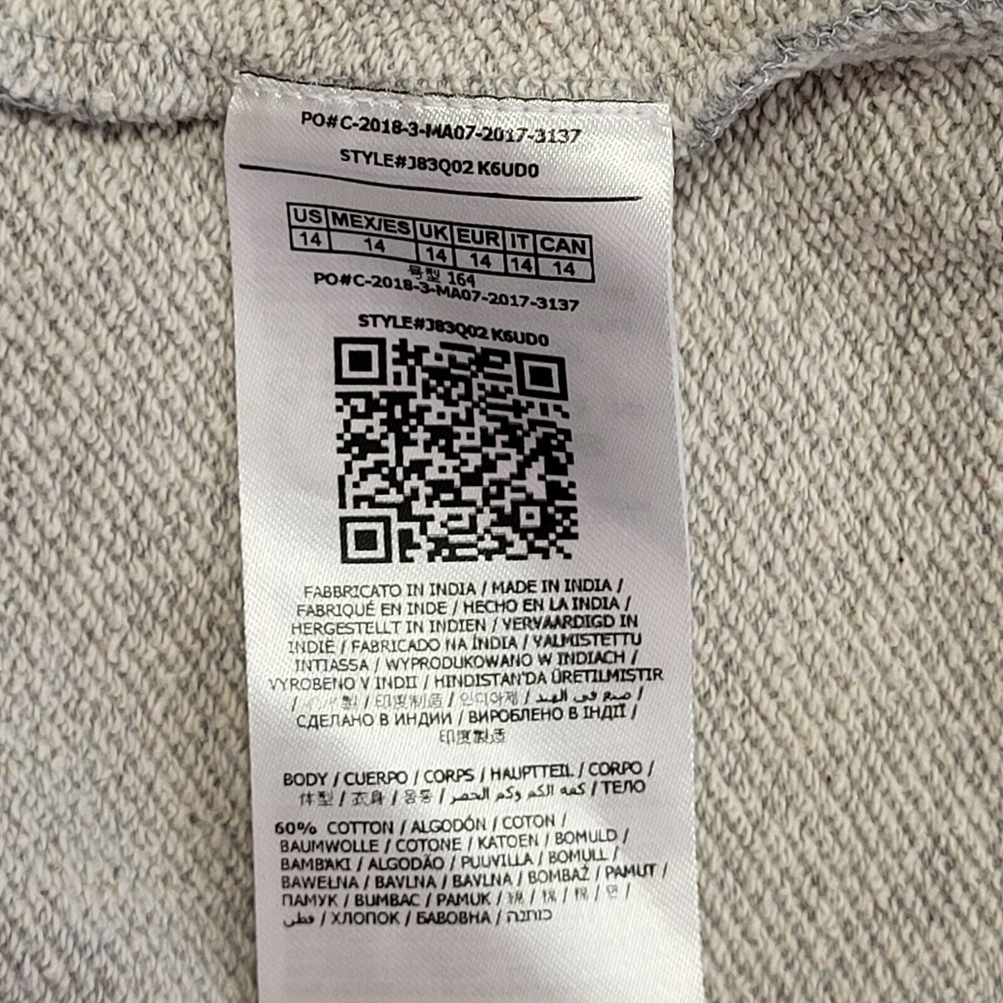 GUESS Vintage Y2K Grey Crew Neck Sweatshirt Girls Age 14 years