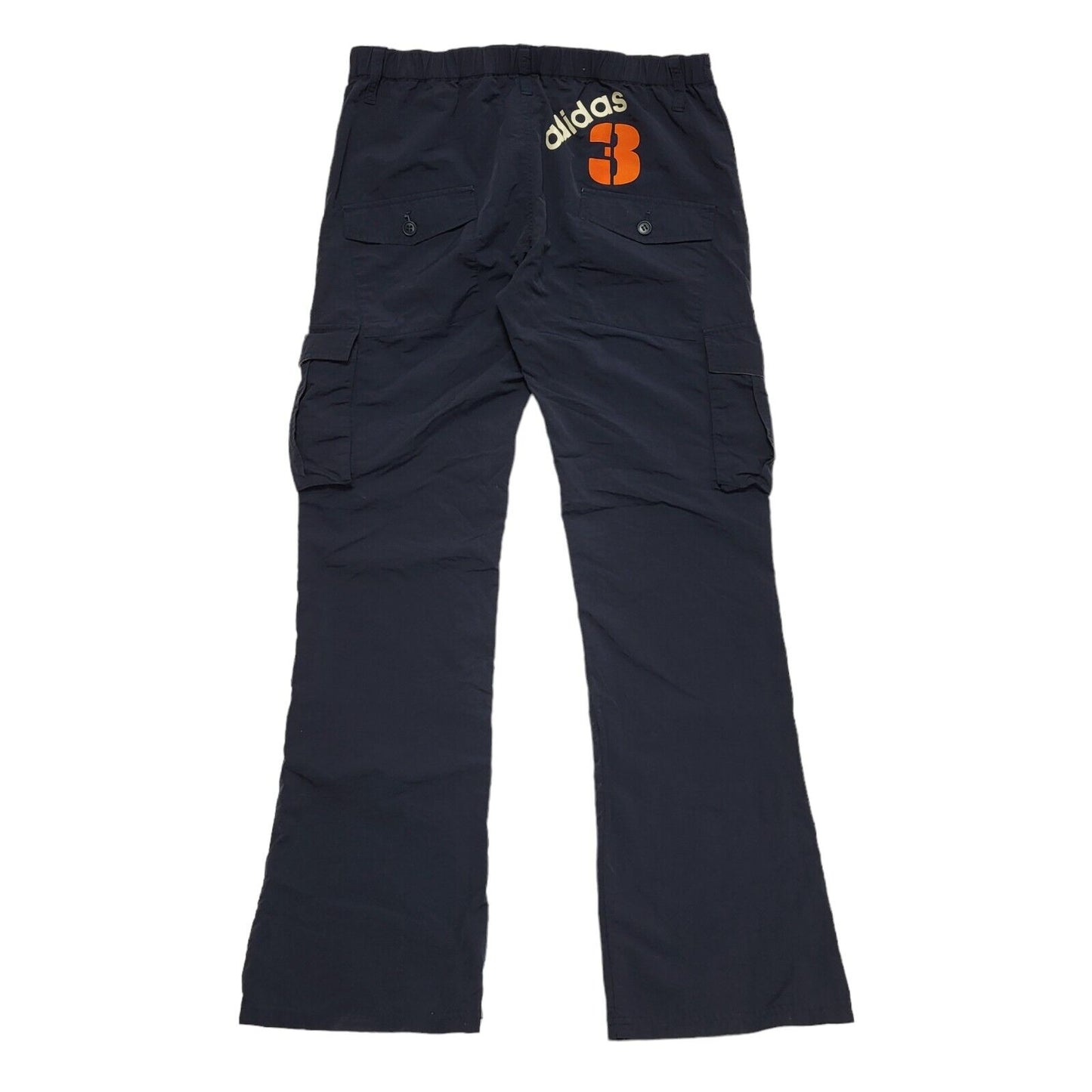 Adidas Y2K Navy Blue Straight Leg Cargo Trousers Women's UK 12 W30 L30