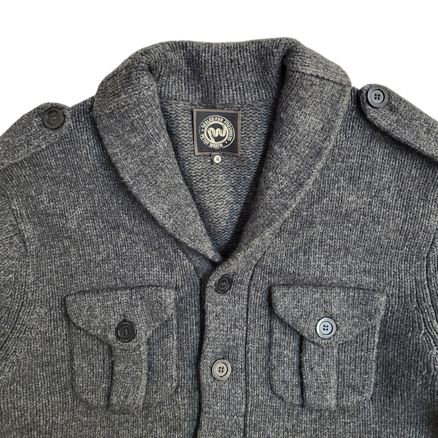 Peter Werth 90s Grey Wool Button Jacket Uk Men's Size Medium