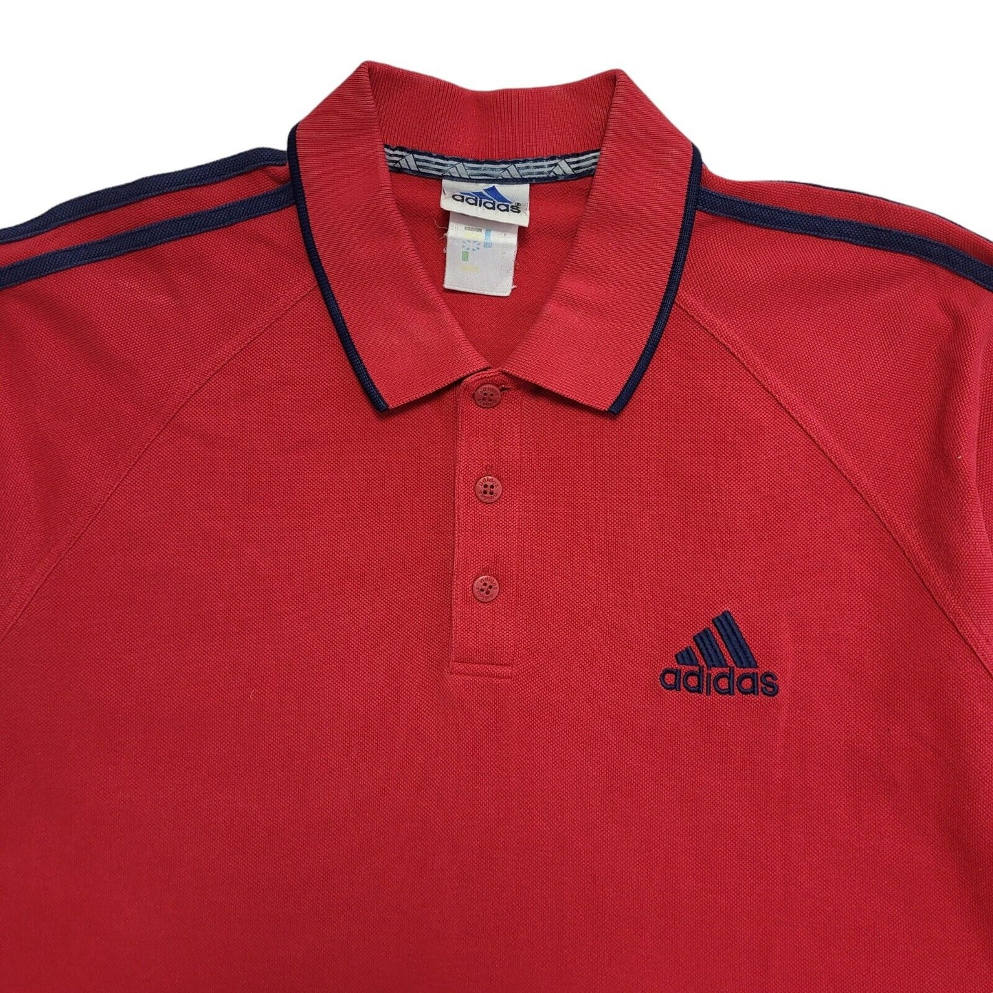 Adidas Vintage 90s Red Polo Shirt Mens Size Large