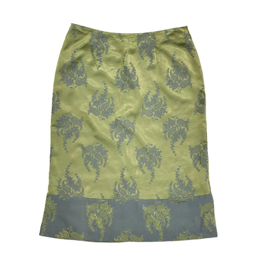 Florence & Fred Y2k Green Grey Floral Skirt Uk Women's Size 14
