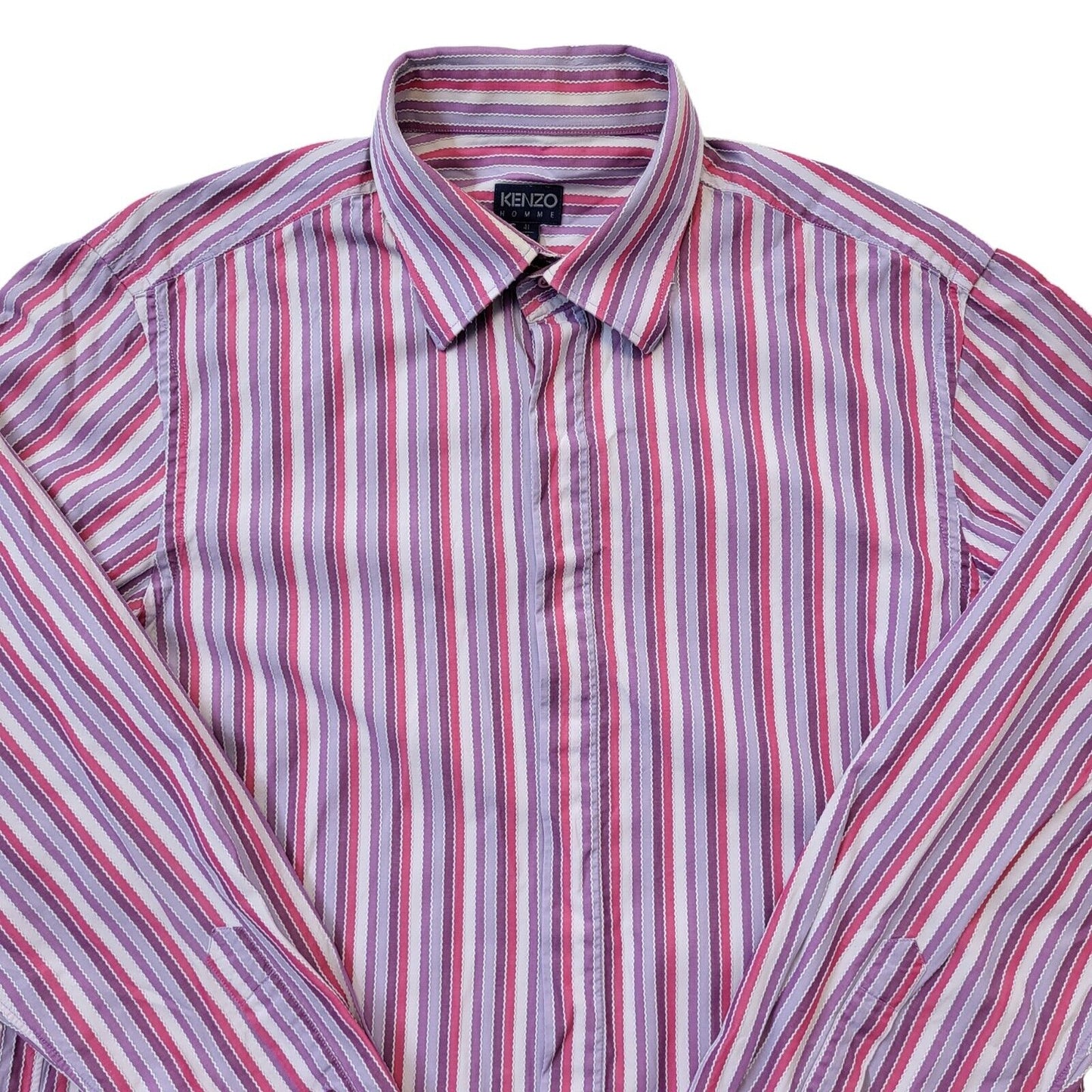 Kenzo Y2K Pink & Purple Striped Shirt Men's Size Large