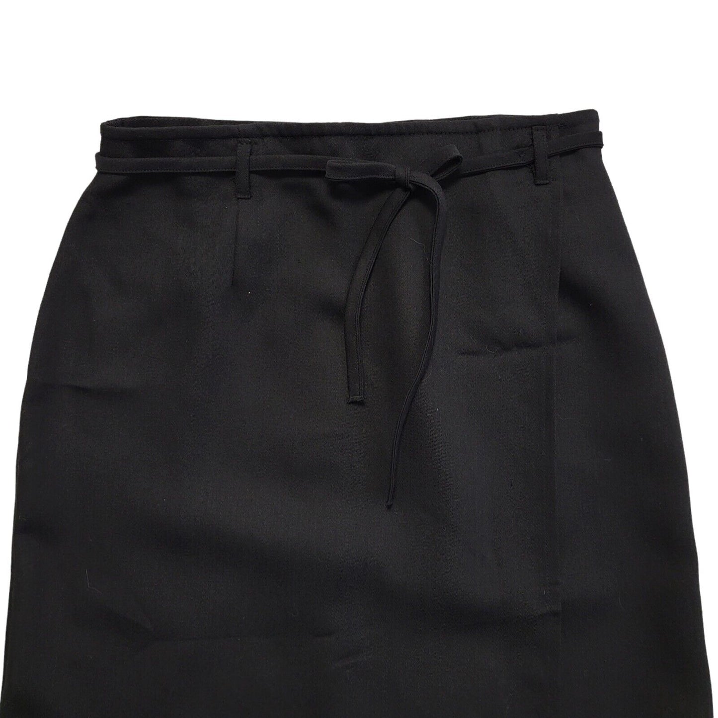 Marks and Spencer Vintage 90's Black Belted Pencil Skirt Womens UK 12 W26