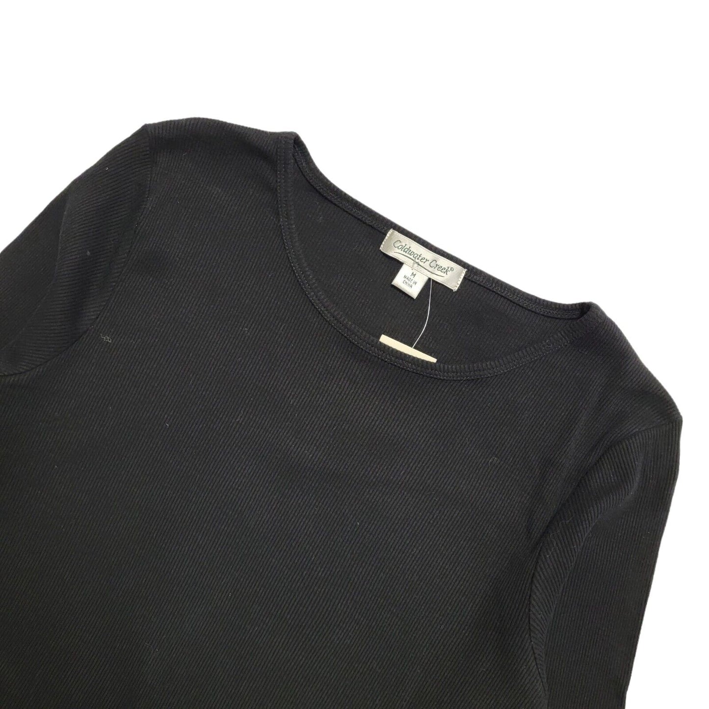 Coldwater Creek 90s Black Long Sleeve Sequin Top Uk Women's Size M BNWT