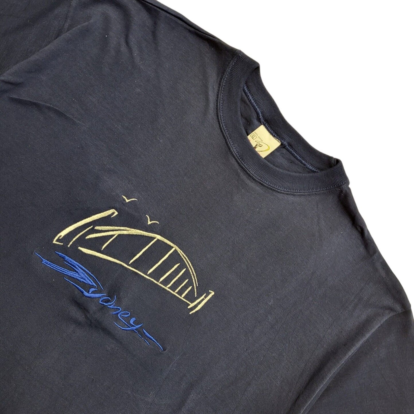 Sydney Tourist Campaign Navy Blue Vintage 90s Short Sleeve T-Shirt Uk Men's XL