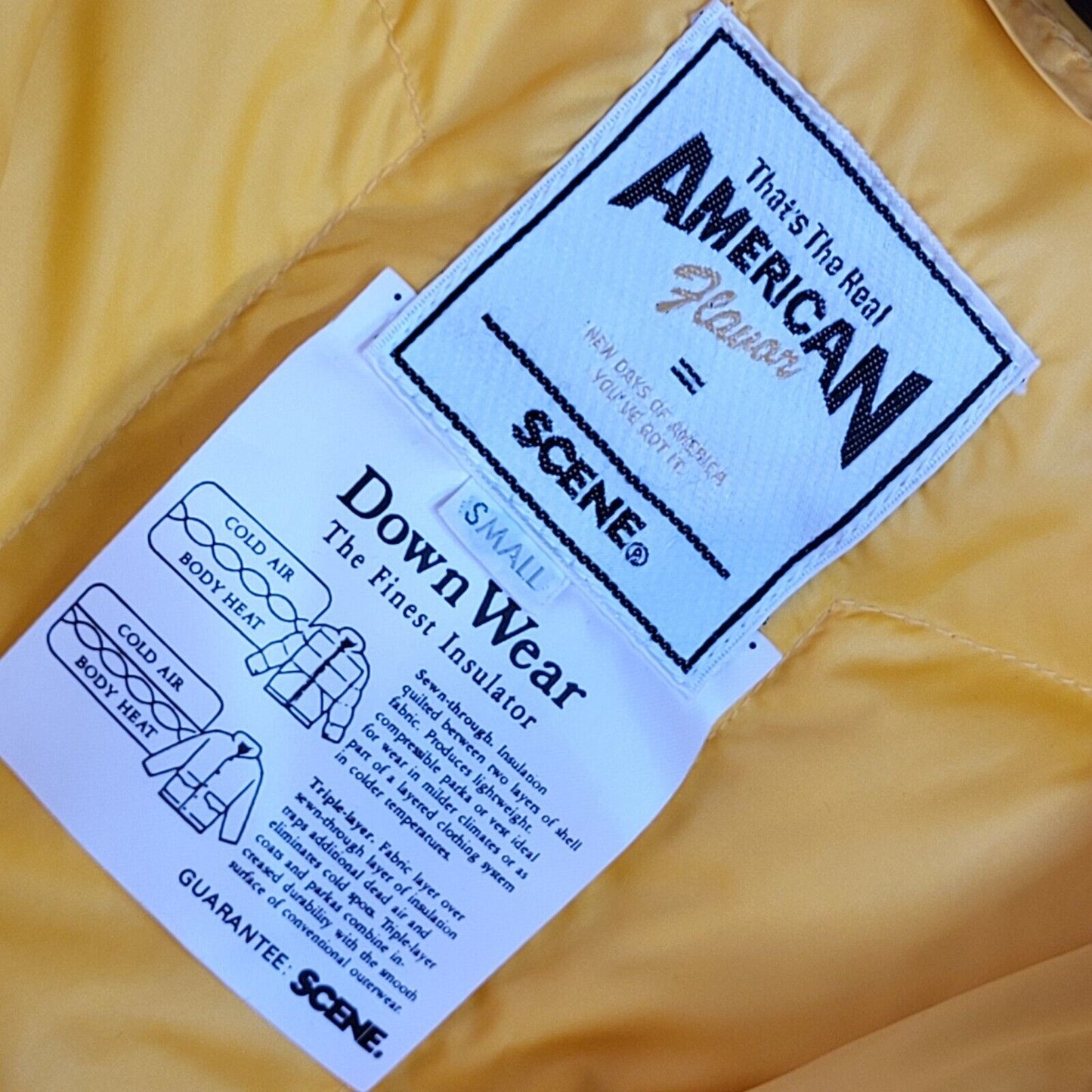 American Scene Vintage 90's Yellow Full Zip Hooded Jacket UK Men's Size S
