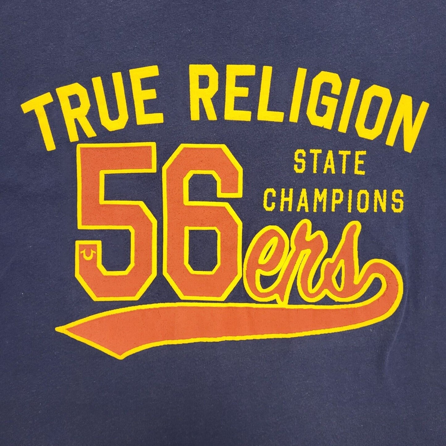 True Religion Blue Vintage Y2K Short Sleeve T-Shirt Uk Men's S